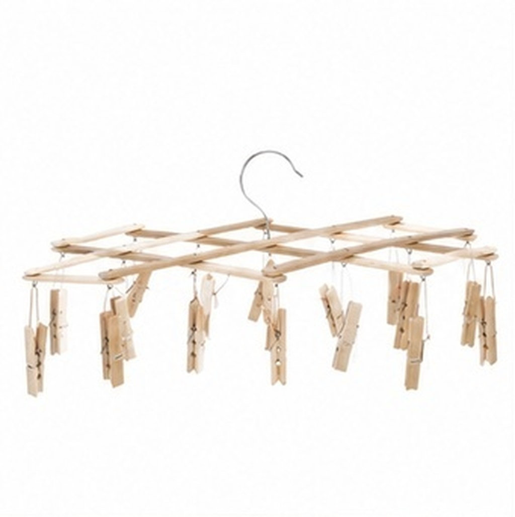Laundry - 16 Peg Multi Functional Bamboo Clothes