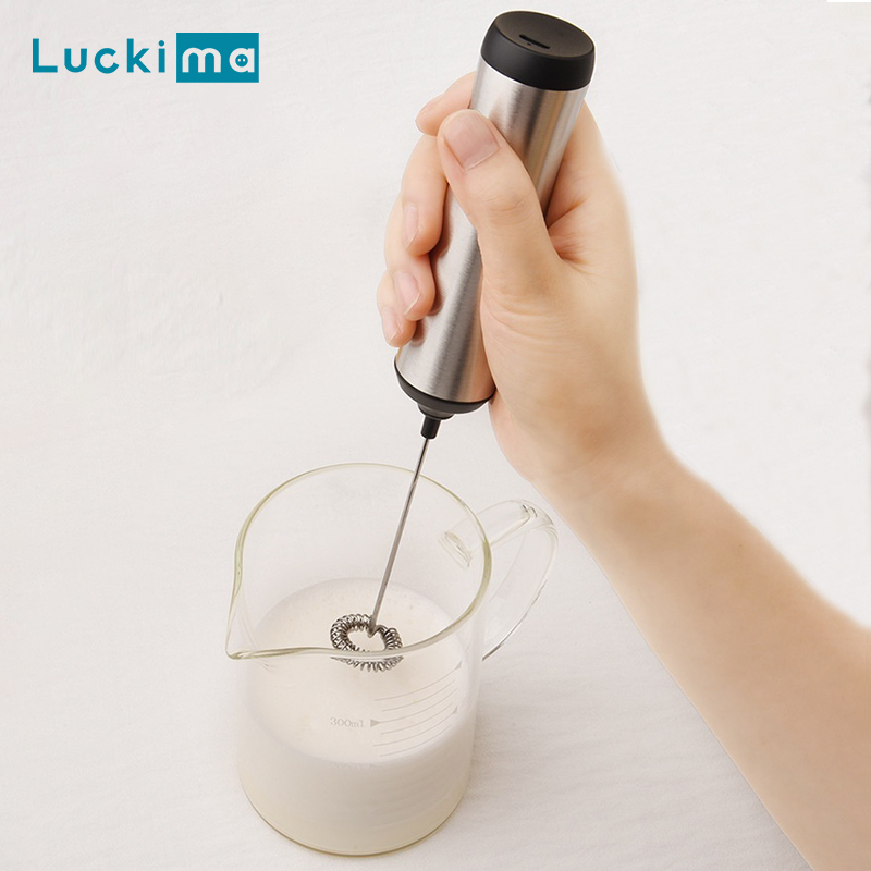 Electric Milk Frother Handheld - Rechargeable Handheld Milk Frother with Stand,