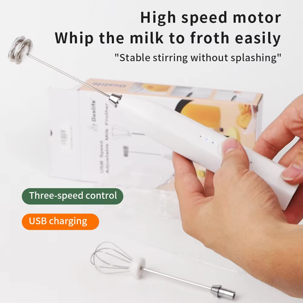 Electric Milk Frother, 3-Speed - Portable Blender Usb Rechargeable ulasan dan harga