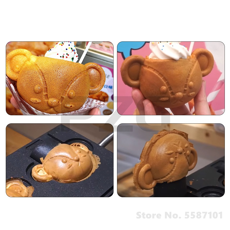 2 Pcs Teddy Bear Shaped Mini W - Mini Waffle Maker Machine ulasan dan harga